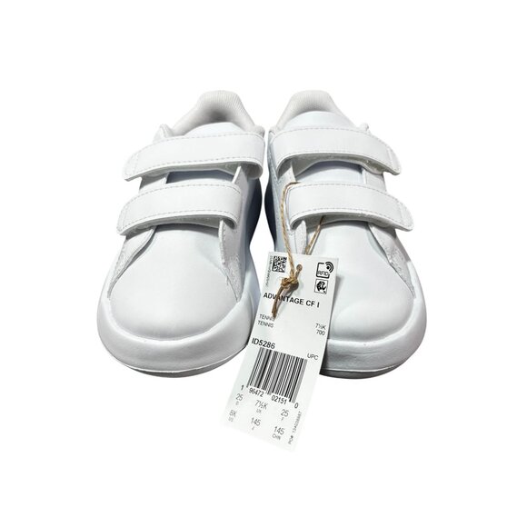 Adidas Advantage CF I Toddler Shoes White & Green Size 8K Easy Strap Tennis Snea - Picture 2 of 7